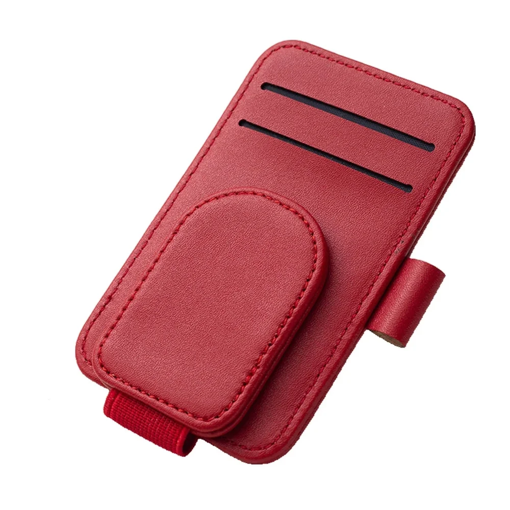 Red Leather Visor Sunglasses And Card Holder